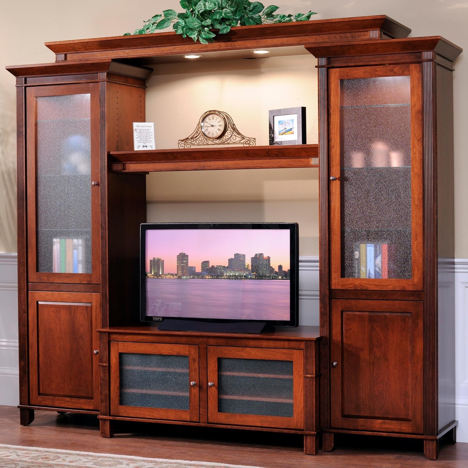 Cherry entertainment cheap center wall unit